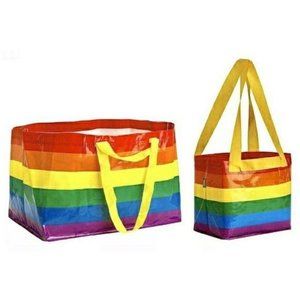 2 FOR 40 IKEA Rainbow Bags set of 2 L & S